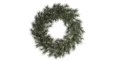 Everlands Krans harde naald frosted 50cm groen