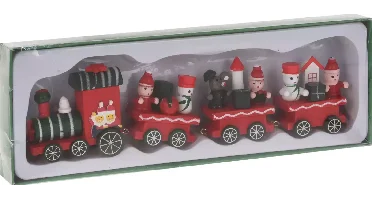 Houten Kersttrein 21CM