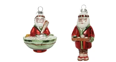 Kersthanger glas sushi kerstman l7b7h10cm - 1 stuk