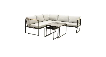 Lounge Hoekbank Vita Acre - Zwart Grijs