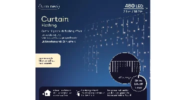 Lumineo 480Led gordijn 310x200cm Transparant/warm wit