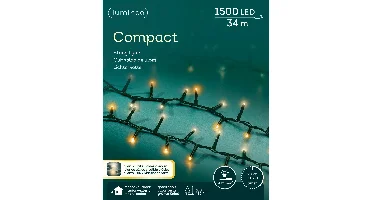 Lumineo Compact ricelights 1500LED 34m Warm wit/ klassiek warm