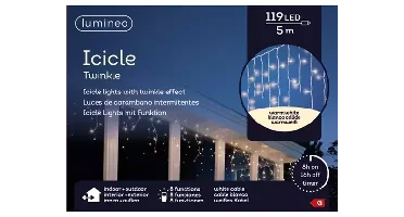 Lumineo icicle twinkle 119 led 5m warm wit