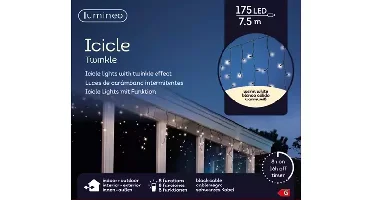 Lumineo Icicle twinkle led 7,5m 175led warm wit