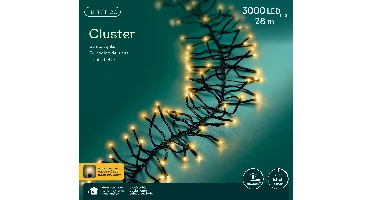 Lumineo led cluster 28m-3000led klassiek warm