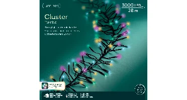 Lumineo Led cluster lights 2800cm zwart/soft multi