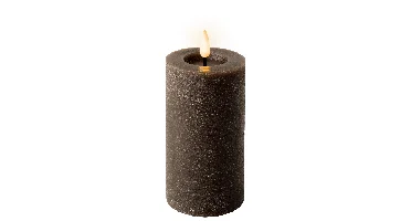 Lumineo LED kaars Donker Bruin/warm wit 7x15.4cm