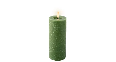 Lumineo LED kaars Groen/warm wit 7x19cm