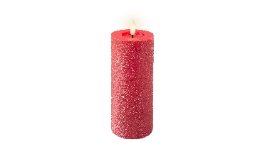 Lumineo LED kaars kerstrood/warm wit 7x19cm