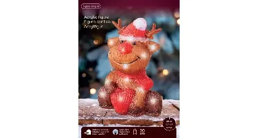 Lumineo led rendier 20LED bruin/koel wit