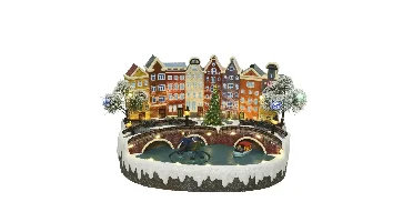 Lumineo LED tafereel kerst Amsterdam 33x24x22 cm 45L multi