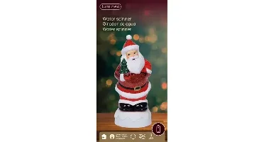 Lumineo led waterspinner kerstman met boom warm wit