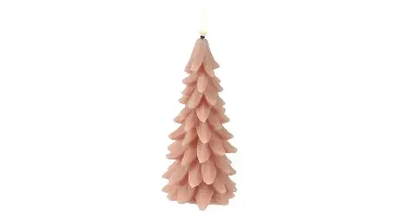 Lumineo ledkaars kerstboom 19.3cm roze