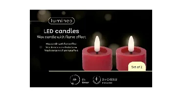 Lumineo ledtheelicht d4h5cm 2st rood
