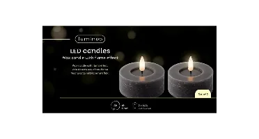 Lumineo ledtheelicht d7h6cm 2st grijs