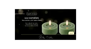 Lumineo ledtheelicht d7h6cm 2st groen