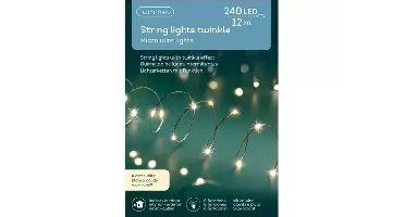 Lumineo Micro Twinkle LED 12 meter 240 lampjes zilver/warm wit