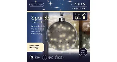 Lumineo microled bal 14cm grijs/warm wit