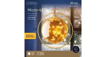 Lumineo microled bal 26cm amber/klassiek warm