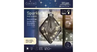 Lumineo microled diamant 16cm grijs/warm wit