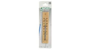 Nature Muurthermometer bamboe 19x4x1cm