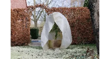 NATURE Winterafdekhoes met rits Ø250cm - Wit