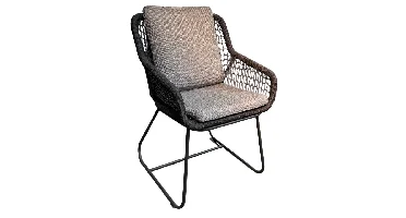 Tuinstoel Portofino touw - Zwart