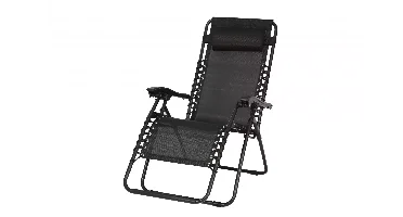 Tuinstoel Vita Alves relax met kussen - Zwart