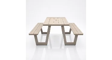 Vita Massa Rechthoekige picknicktafel - Taupe