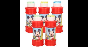 10x Disney Mickey Mouse bellenblaas flesjes met bal spelletje in dop 175 ml voor kinderen