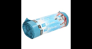 15x stuks afvalzakken/vuilniszakken - 240 liter - blauw - containerzakken