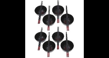 16-delige sushi serveer set voor 8 personen - keramiek - zwart