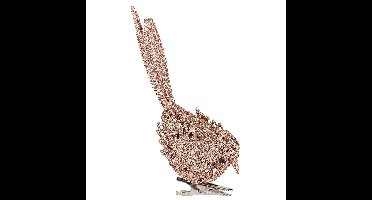 1x Kerstboomversiering glitter roze vogeltjes op clip 12 cm
