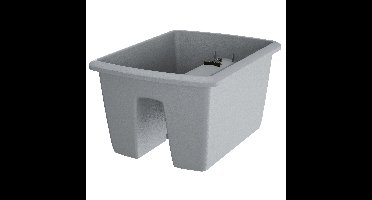 1x Kunststof balkon plantenpotten/bloempotten lichtgrijs 40 cm