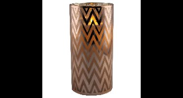 1x stuks luxe led kaarsen in koper glas D7 x H15 cm