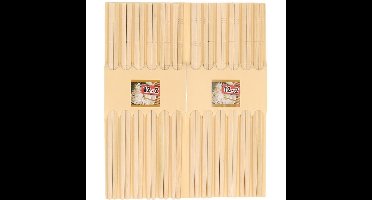 24x Paar eetstokjes licht bamboe hout