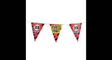 25 jaar vlaggenlijnen waarschuwingsborden - 10 meter - Feestartikelen/versiering - 25 jarige verjaar