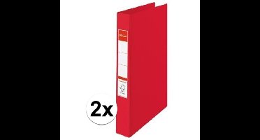 2x Ringband mappen/ordners 2 gaats A4 rood