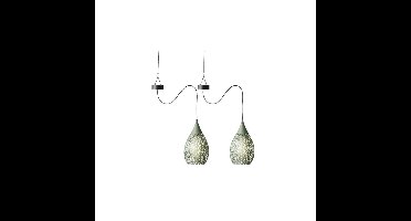 2x stuks groene solar tuinverlichting hanglamp ijzer 21 cm