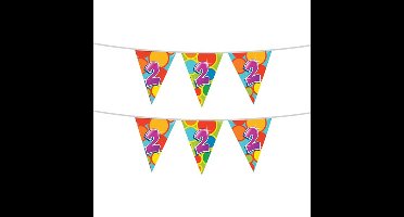 2x stuks leeftijd verjaardag thema vlaggetjes 2 jaar plastic 10 meter