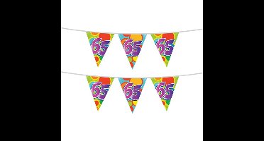 2x stuks leeftijd verjaardag thema vlaggetjes 65 jaar plastic 10 meter