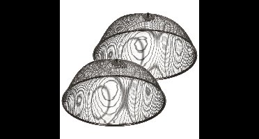 2x stuks metalen vliegenkap/voedselkap zwart rond 35 cm