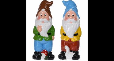 2x stuks tuinkabouters keramiek 30 cm