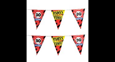 30 jaar vlaggenlijn waarschuwingsborden - 2x - 10m - plastic - feestartikelen/versiering