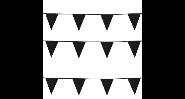 3x Stuks Boland Kartonnen glittervlaggenlijn - 6m - Zwart met glitter - Universeel Thema