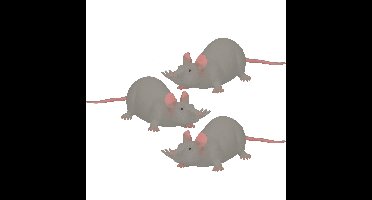 3x stuks john Toy - Speelgoed Halloween decoratie kunststof rat grijs 28 cm