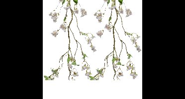 3x stuks kunstbloem/bloesem takken slingers - wit/roze - 130 cm