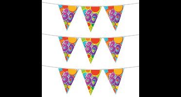 3x stuks leeftijd verjaardag thema vlaggetjes 80 jaar plastic 10 meter