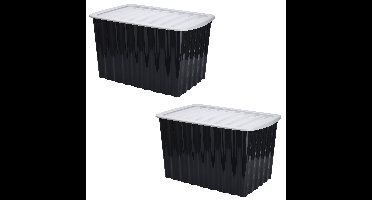 3x Stuks Opbergdozen/organizers met deksel - kunststof - 84 Liter