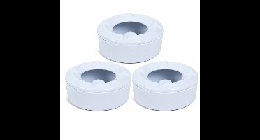 3x Terras asbakken/stormasbakken wit 10 cm kunststof